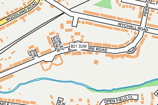 B31 3UW map - OS OpenMap – Local (Ordnance Survey)