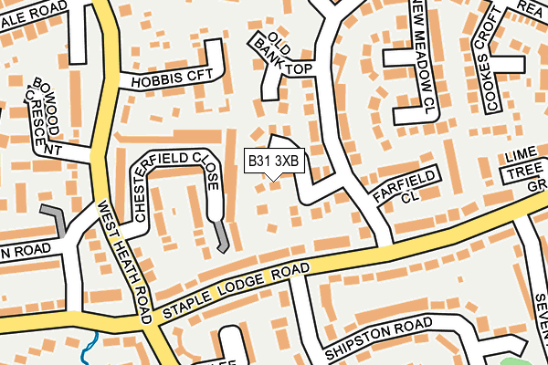 B31 3XB map - OS OpenMap – Local (Ordnance Survey)