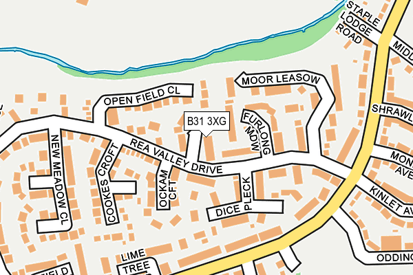 B31 3XG map - OS OpenMap – Local (Ordnance Survey)