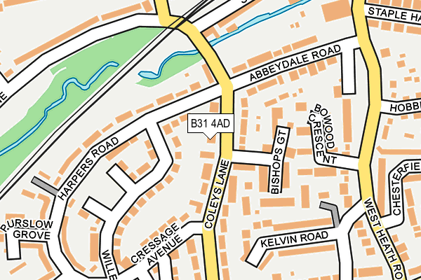 B31 4AD map - OS OpenMap – Local (Ordnance Survey)