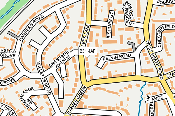 B31 4AF map - OS OpenMap – Local (Ordnance Survey)