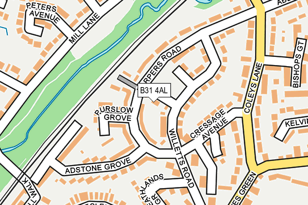 B31 4AL map - OS OpenMap – Local (Ordnance Survey)
