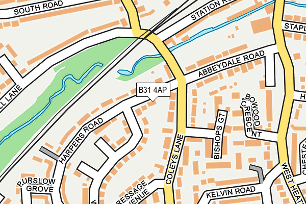 B31 4AP map - OS OpenMap – Local (Ordnance Survey)