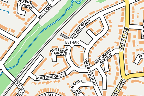 B31 4AR map - OS OpenMap – Local (Ordnance Survey)