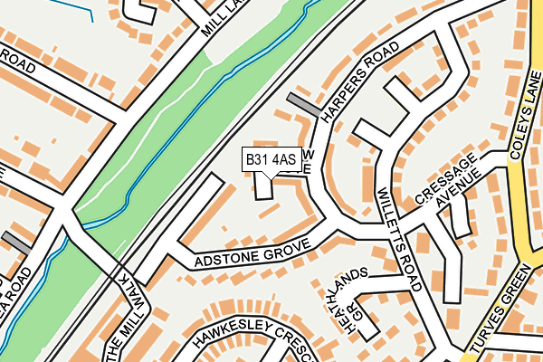 B31 4AS map - OS OpenMap – Local (Ordnance Survey)