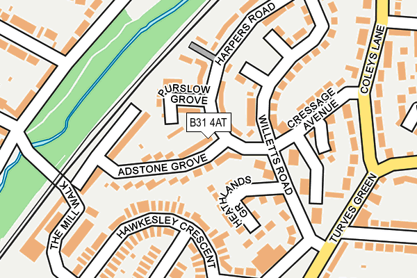 B31 4AT map - OS OpenMap – Local (Ordnance Survey)