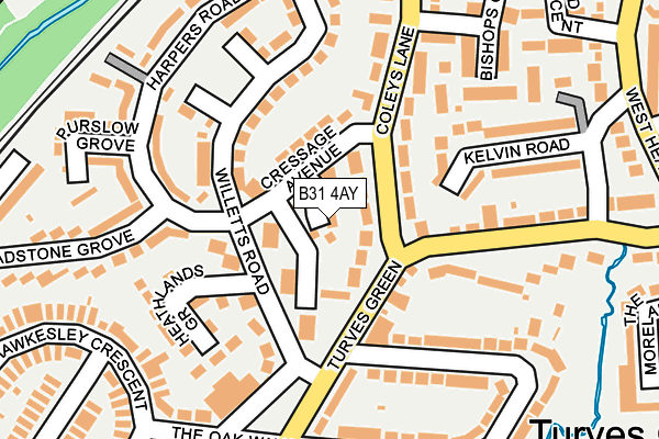 B31 4AY map - OS OpenMap – Local (Ordnance Survey)