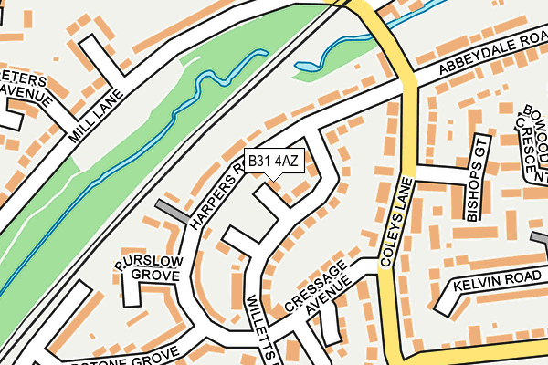 B31 4AZ map - OS OpenMap – Local (Ordnance Survey)