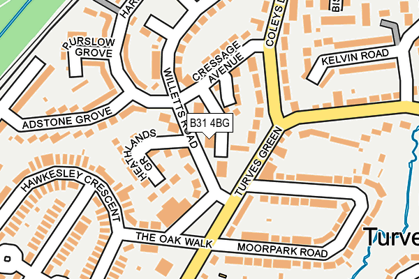 B31 4BG map - OS OpenMap – Local (Ordnance Survey)