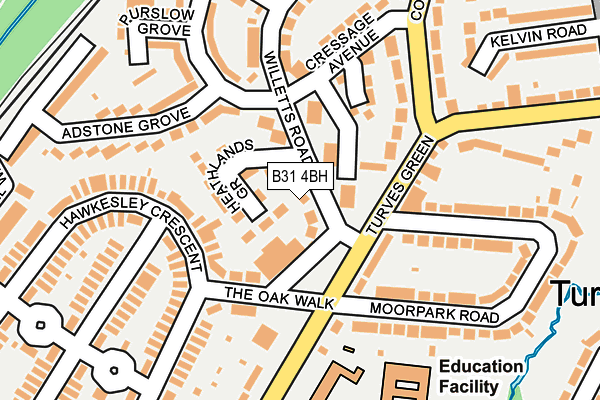 B31 4BH map - OS OpenMap – Local (Ordnance Survey)