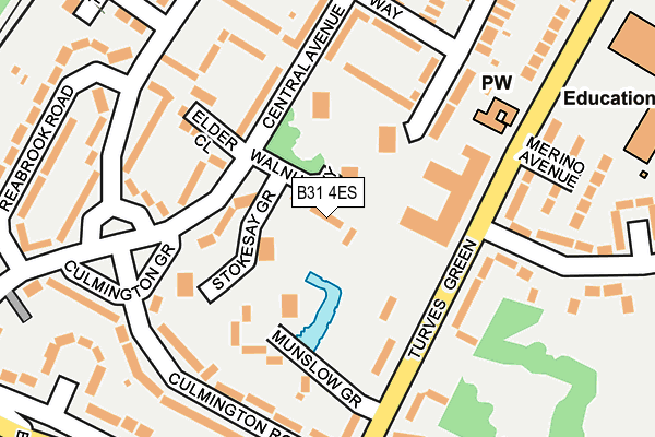 B31 4ES map - OS OpenMap – Local (Ordnance Survey)