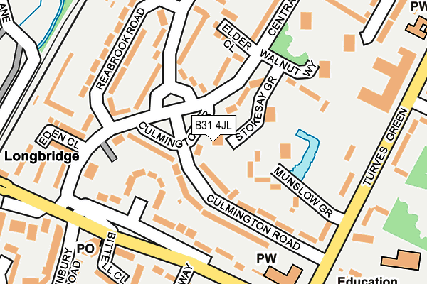 B31 4JL map - OS OpenMap – Local (Ordnance Survey)