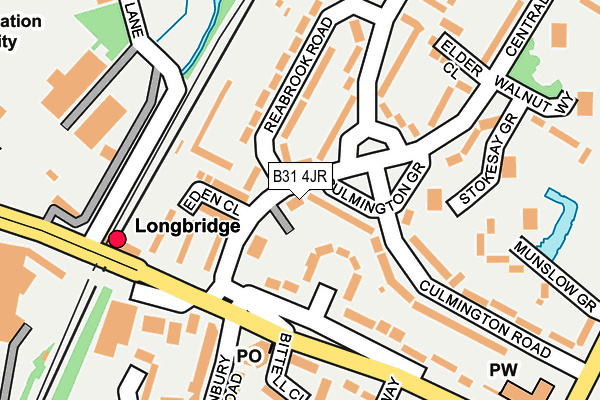 B31 4JR map - OS OpenMap – Local (Ordnance Survey)