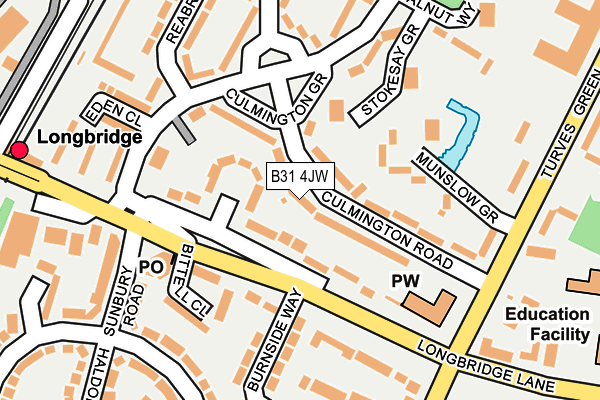 B31 4JW map - OS OpenMap – Local (Ordnance Survey)