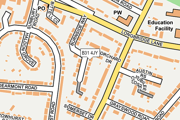 B31 4JY map - OS OpenMap – Local (Ordnance Survey)