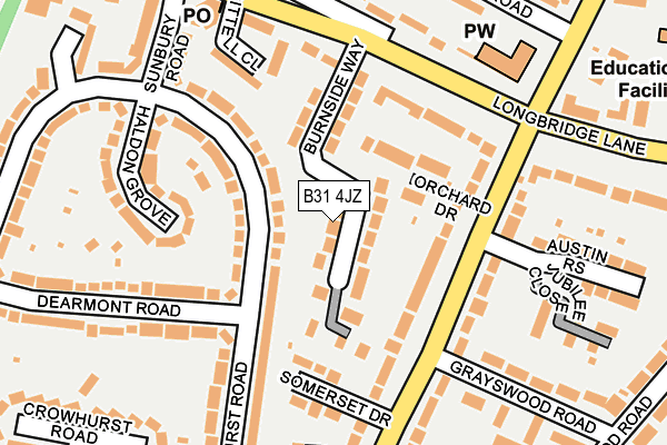 B31 4JZ map - OS OpenMap – Local (Ordnance Survey)