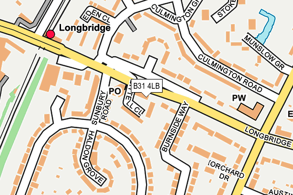 B31 4LB map - OS OpenMap – Local (Ordnance Survey)