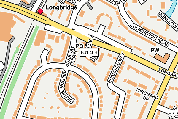 B31 4LH map - OS OpenMap – Local (Ordnance Survey)