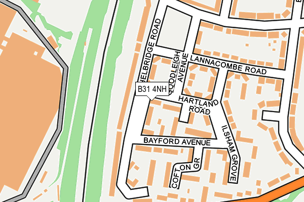 B31 4NH map - OS OpenMap – Local (Ordnance Survey)