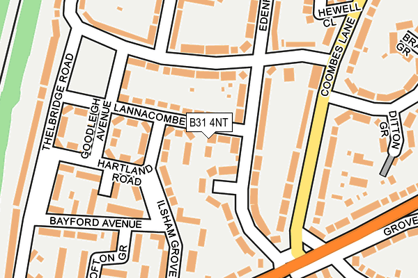 B31 4NT map - OS OpenMap – Local (Ordnance Survey)