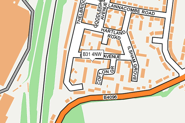 B31 4NW map - OS OpenMap – Local (Ordnance Survey)