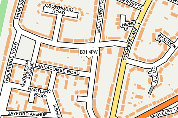 B31 4PW map - OS OpenMap – Local (Ordnance Survey)