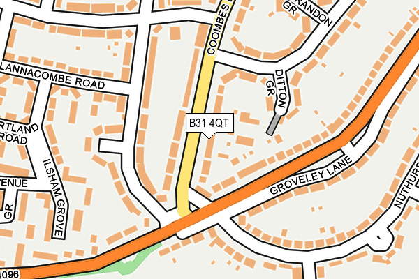 B31 4QT map - OS OpenMap – Local (Ordnance Survey)