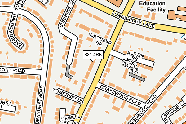 B31 4RB map - OS OpenMap – Local (Ordnance Survey)