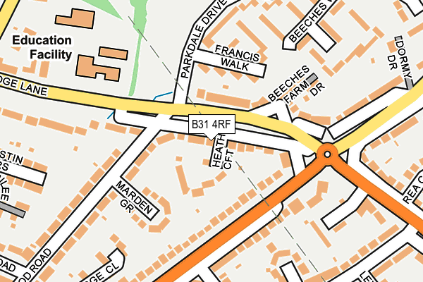 B31 4RF map - OS OpenMap – Local (Ordnance Survey)