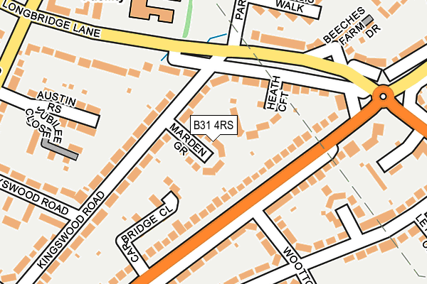 B31 4RS map - OS OpenMap – Local (Ordnance Survey)