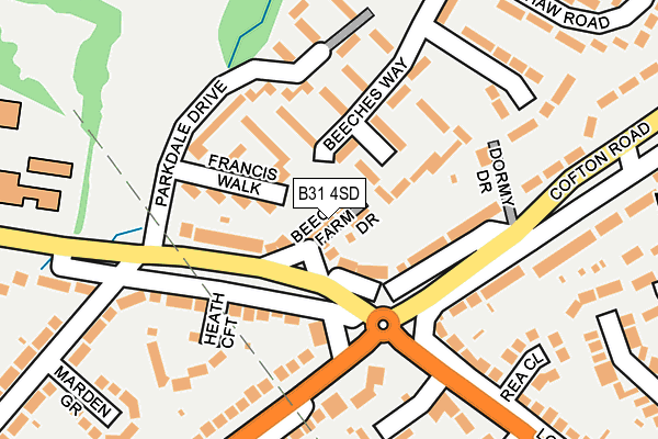 B31 4SD map - OS OpenMap – Local (Ordnance Survey)