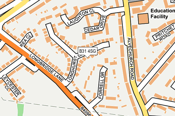 B31 4SG map - OS OpenMap – Local (Ordnance Survey)