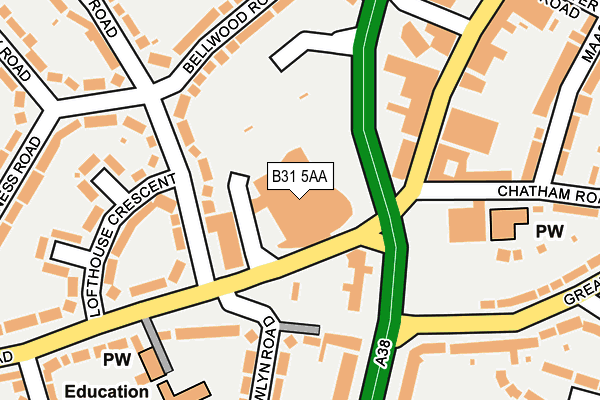 B31 5AA map - OS OpenMap – Local (Ordnance Survey)