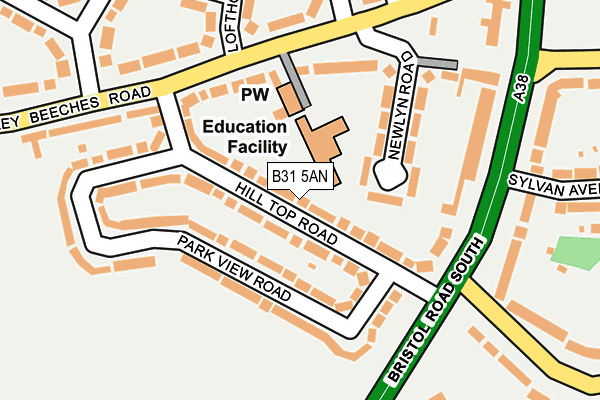 B31 5AN map - OS OpenMap – Local (Ordnance Survey)