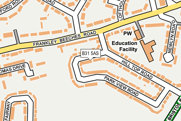 B31 5AS map - OS OpenMap – Local (Ordnance Survey)