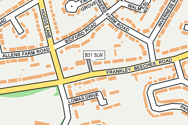 B31 5LW map - OS OpenMap – Local (Ordnance Survey)
