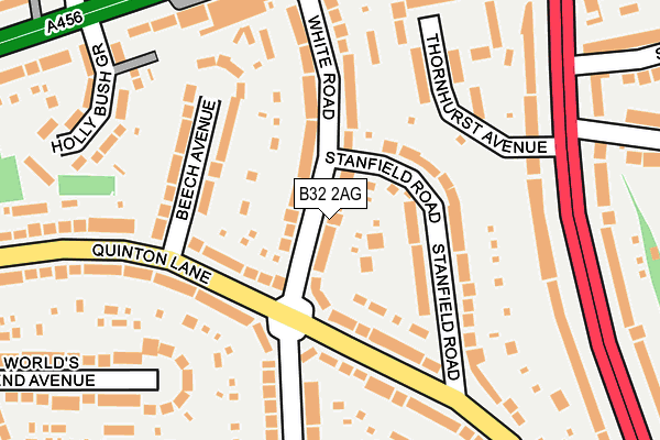 B32 2AG map - OS OpenMap – Local (Ordnance Survey)