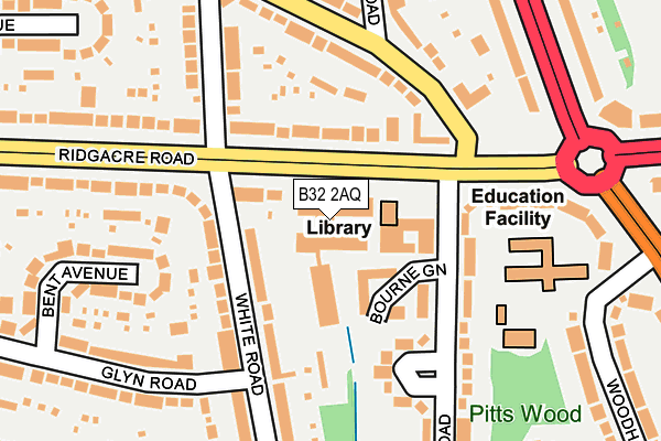 B32 2AQ map - OS OpenMap – Local (Ordnance Survey)