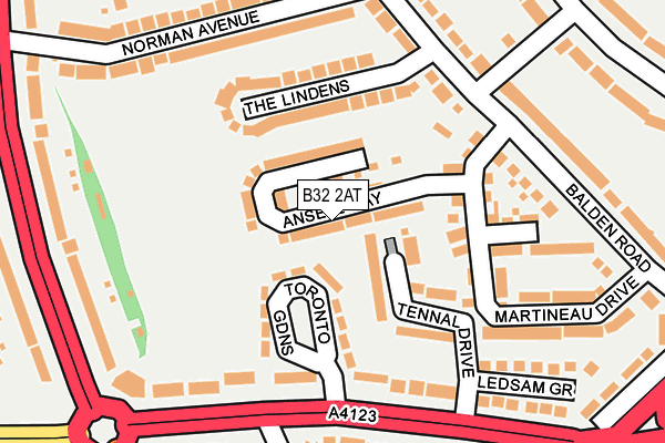 B32 2AT map - OS OpenMap – Local (Ordnance Survey)