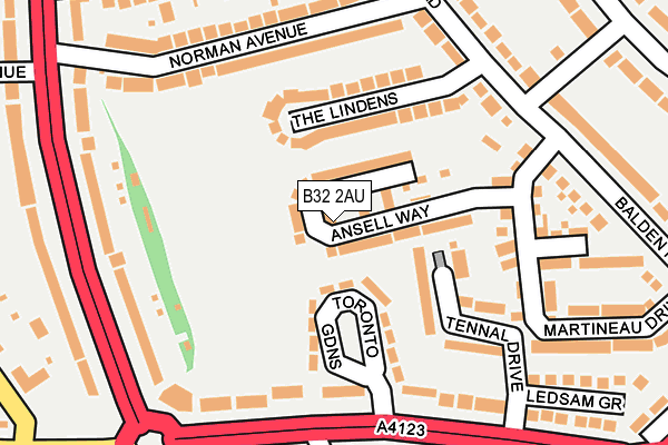 B32 2AU map - OS OpenMap – Local (Ordnance Survey)