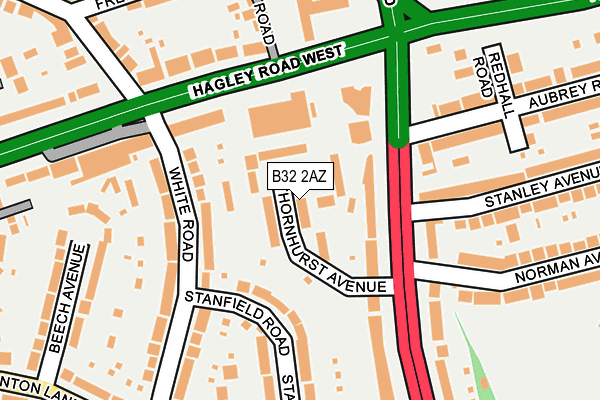 B32 2AZ map - OS OpenMap – Local (Ordnance Survey)