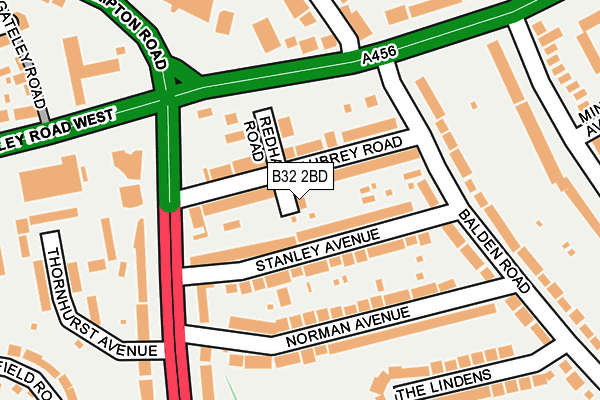 B32 2BD map - OS OpenMap – Local (Ordnance Survey)