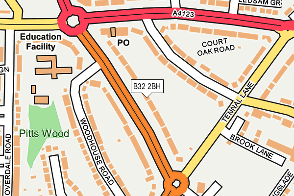 B32 2BH map - OS OpenMap – Local (Ordnance Survey)