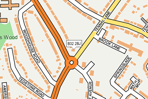 B32 2BJ map - OS OpenMap – Local (Ordnance Survey)