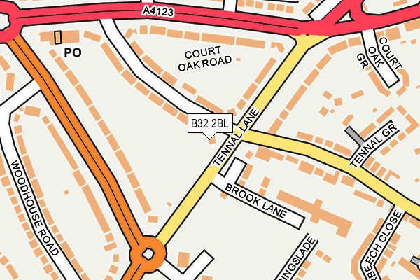 B32 2BL map - OS OpenMap – Local (Ordnance Survey)