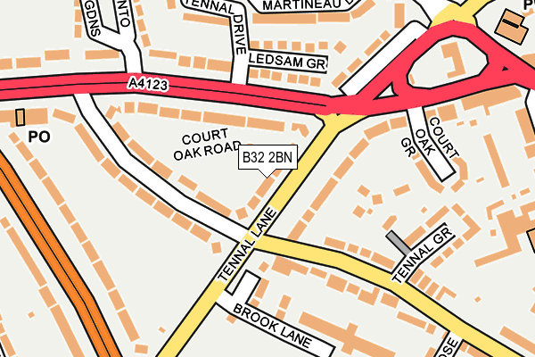 B32 2BN map - OS OpenMap – Local (Ordnance Survey)