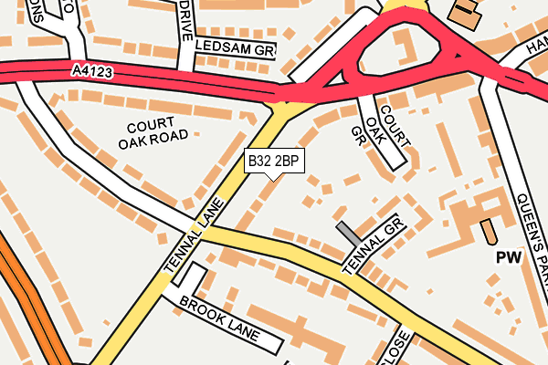 B32 2BP map - OS OpenMap – Local (Ordnance Survey)