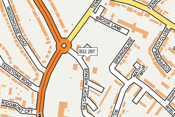 B32 2BT map - OS OpenMap – Local (Ordnance Survey)