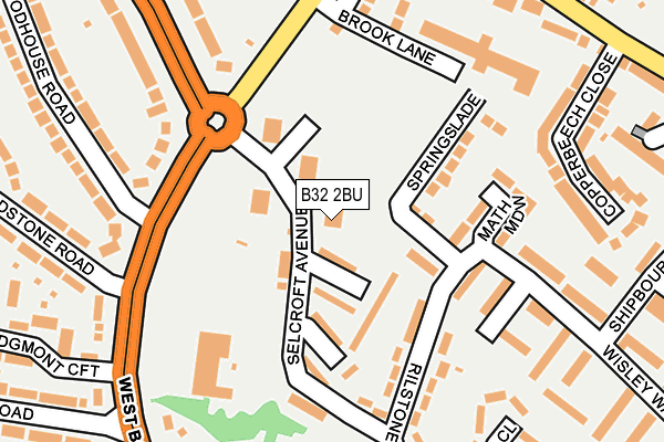 B32 2BU map - OS OpenMap – Local (Ordnance Survey)