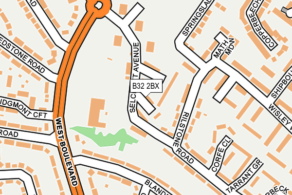 B32 2BX map - OS OpenMap – Local (Ordnance Survey)